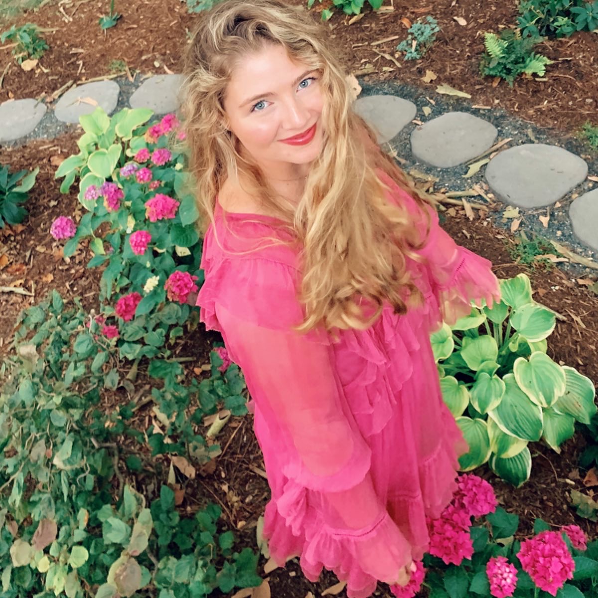 Portrait of Charlotte-Louise in a pink dress