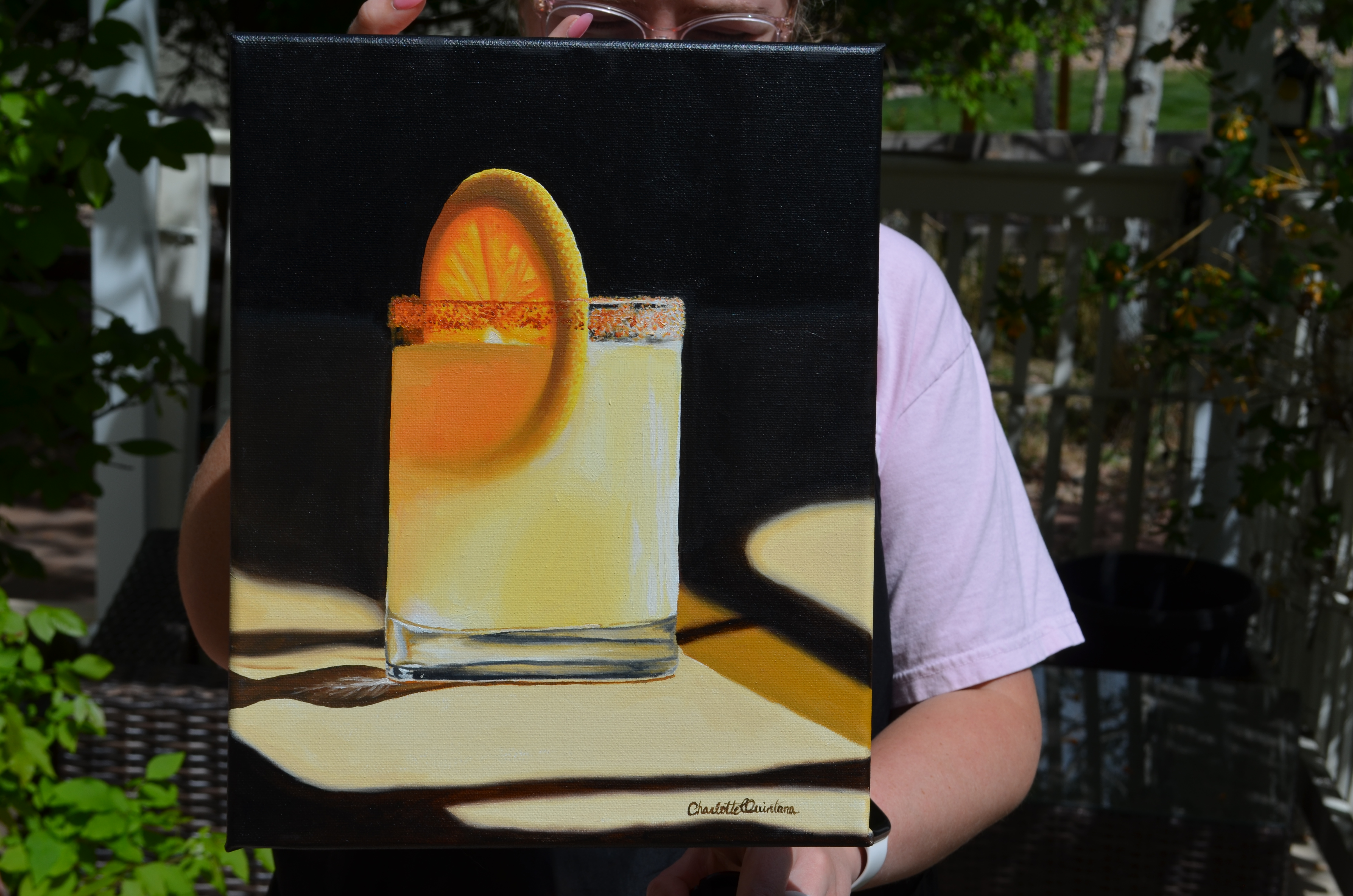 Tajin Rim cocktail painting, framed in an interior